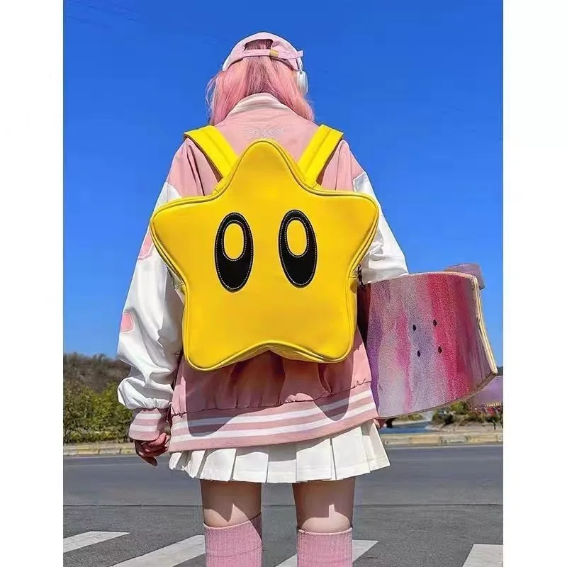 

Marios Star Backpack Big Eyes Girl Y2K Cute Fashion Bag Student Schoolbag Women Kawaii Waterproof For Kid Birthday Gift