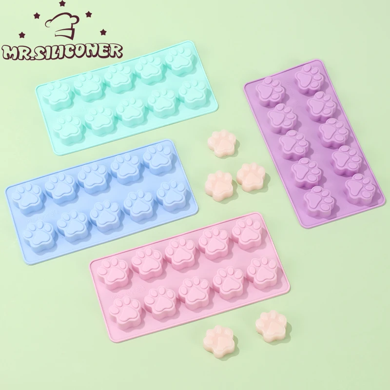 

DIY Silicone Dog Cat Animal Paw Pet Print Baking Mold Reusable Homemade Dog Treats Candy Cookie Jelly Ice Cube Chocolate Mould