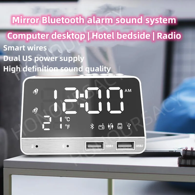 

Настольный Bluetooth FM-радиоприемник портативный домашний кинотеатр стерео сабвуфер динамик светодиодный цифровой дисплей высокой четкости