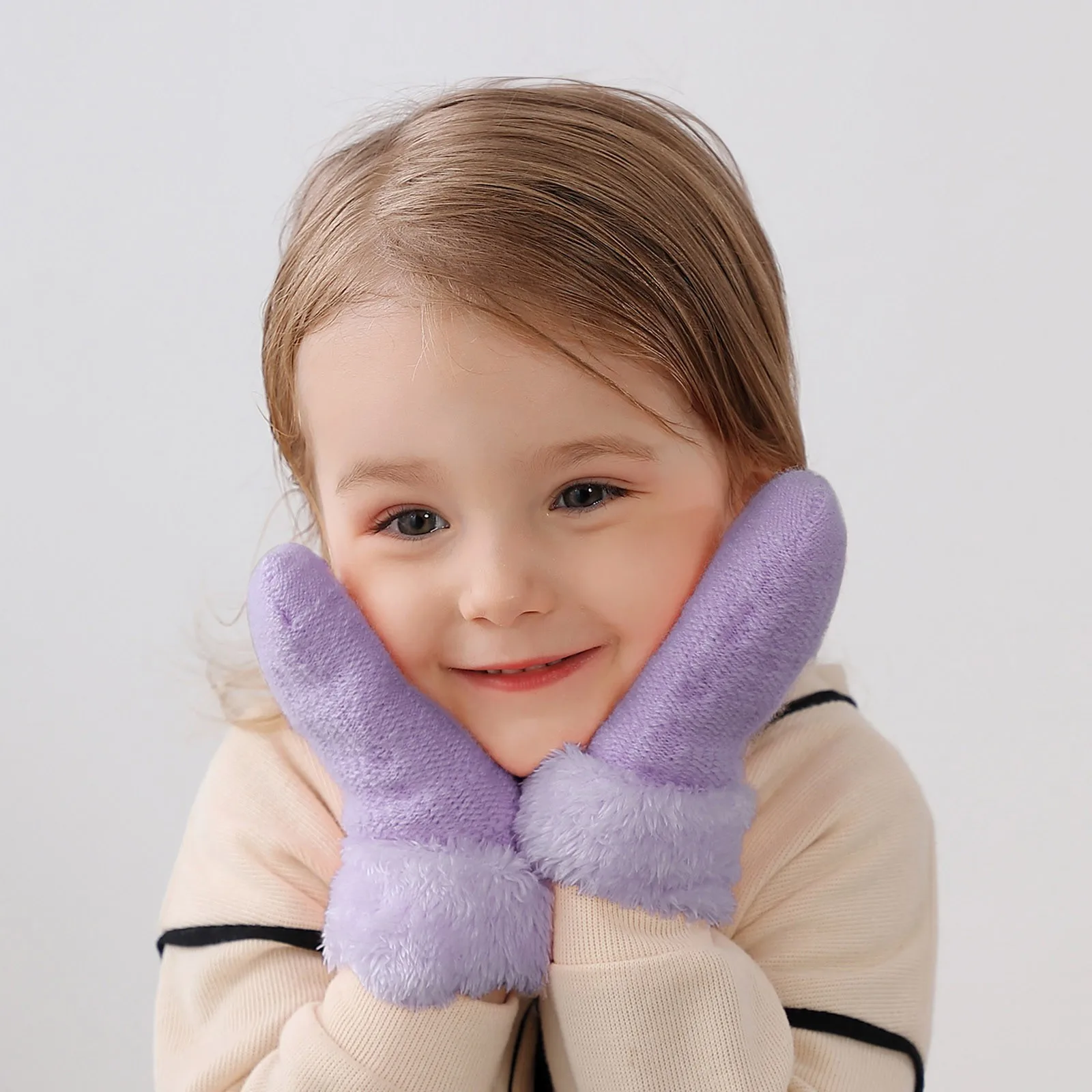 Gloves Mittens Combo with Pocket Winter Kids Warm Gloves Full Fingers