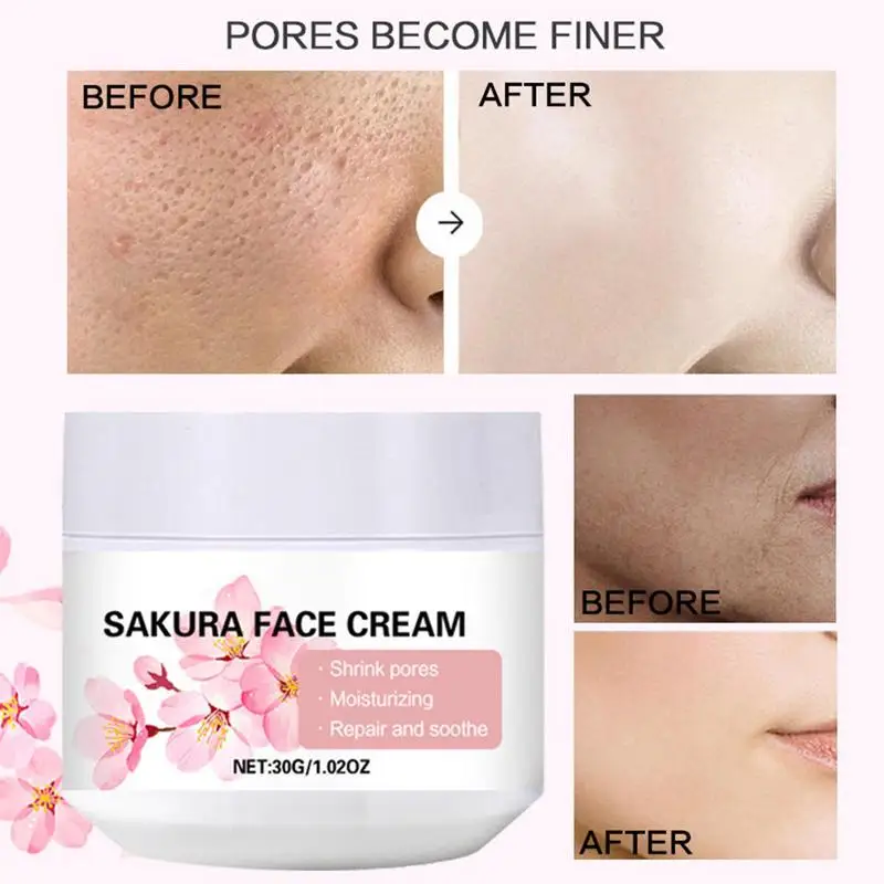 

Sakura Face Moisturizer Cherry Blossom Lotion 30g Fast-Absorbing Face Moisturizer Sakura Essence Cream Improves Moisture Skin