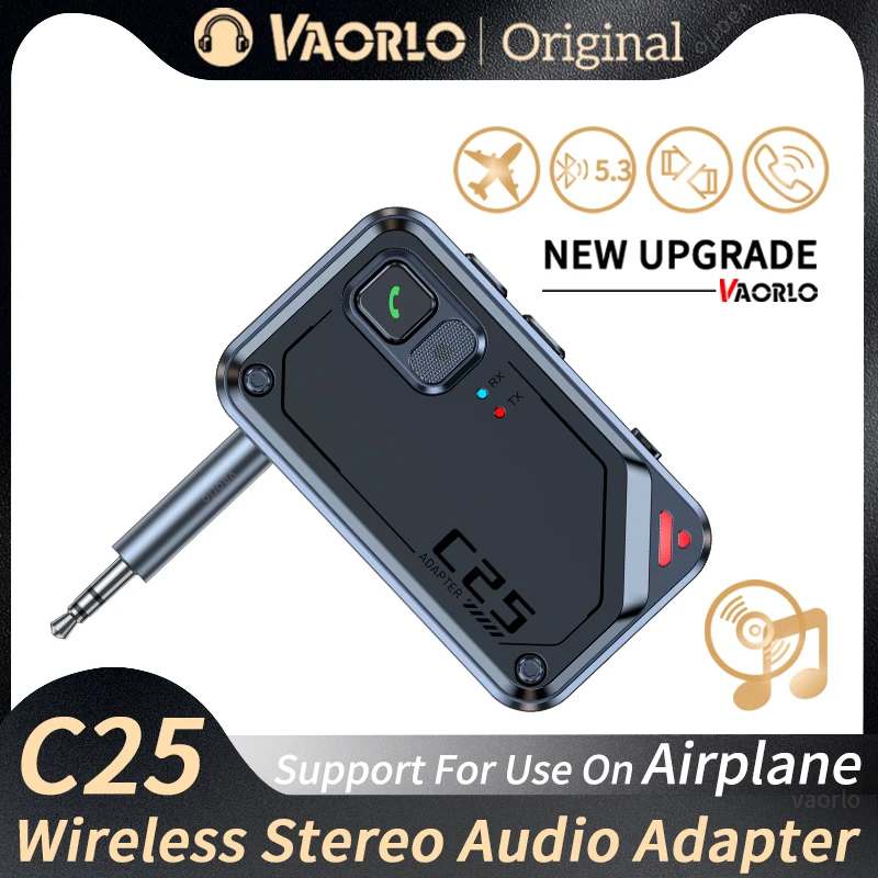 Bluetooth 5.3 Audio Transmitter Receiver 3.5MM AUX Hifi Stereo Music Wireless Adapter With Mic For Car Airplane TV PC Headphone bluetooth adapter bluetooth audio receiver bluetooth transceiver adapter audio adapter bluetooth aux adaptor