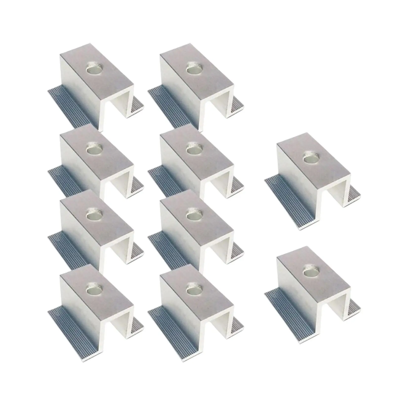 

10Pcs Solar Middle Clamps Mounting Brackets Parts Metal Accessories Side Supplies Hardware Edge Clamp Center Clamp End Clamp