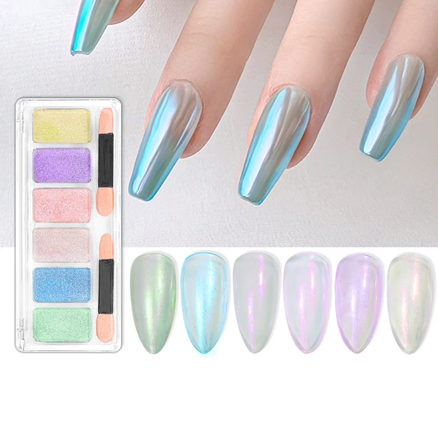 Aurora Nail Art Powder - Nail Powder Palette Manicure Art Accessories 1pc  Sets