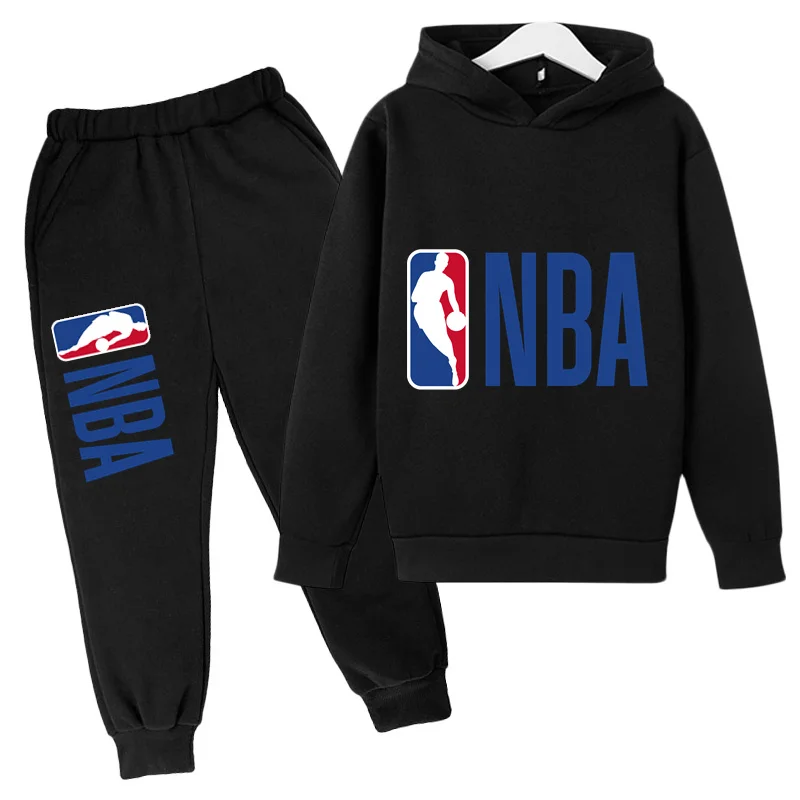 2023 New Child tracksuit Sets Boys Girls Sets 3 to 12 Years Clothes for Teenagers NBA Hoodie + Pants