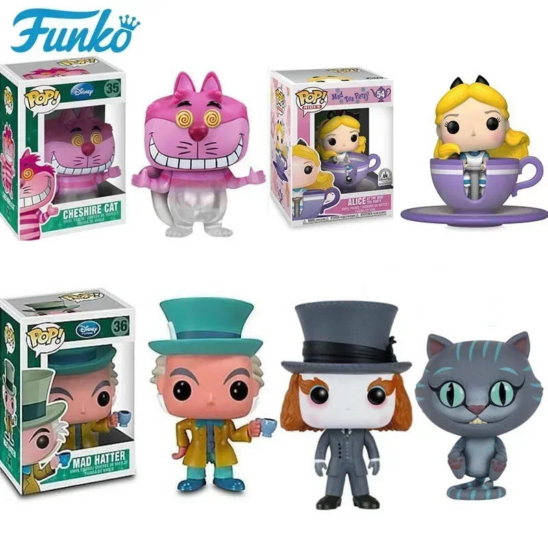 thumbnail image 2 of Figura de vinilo Funko POP MAD Hatter 36# 181# ALICE en la fiesta del té de los locos 54# Gato de Cheshire 35# Chessur 183# Colección de juguetes modelo, 2 of 5