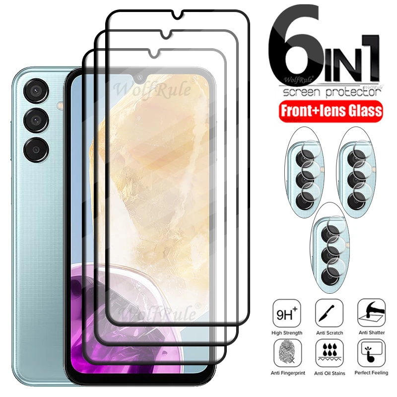 6-in-1 Tempered Glass Full Cover Screen Protector with Lens Guard