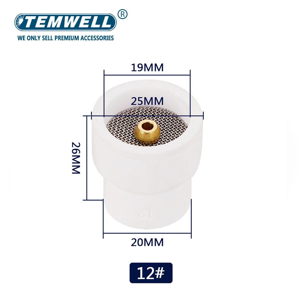 10 # 12 # 14 # 16 # 24 # Weiße Keramikdüse Aluminiumoxidbecher für WP9 WP20 WP17 WP18 WP26 WIG-Schweißbrenner Keramik WIG-Schweißbecher – Detail 6
