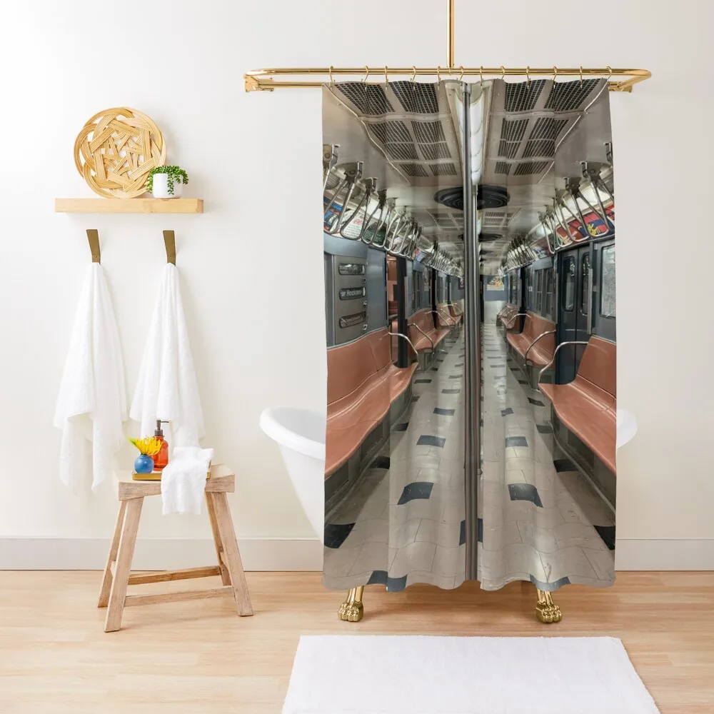 

NYC Vintage Subway Car Shower Curtain Window Modern Showers For Bathroom Bathroom Fabric Funny Shower Cover Curtain