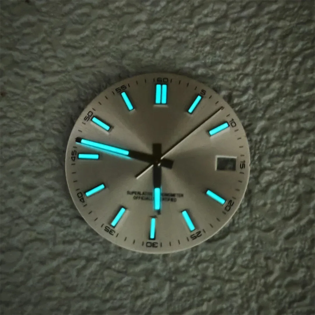 Watch Face Accessories 28.5mm Date Dial NH35 Minimalist Dial Set BGW9 Blue Luminous Watch Face Modified Watch Accessories for NH35/NH36 Movement