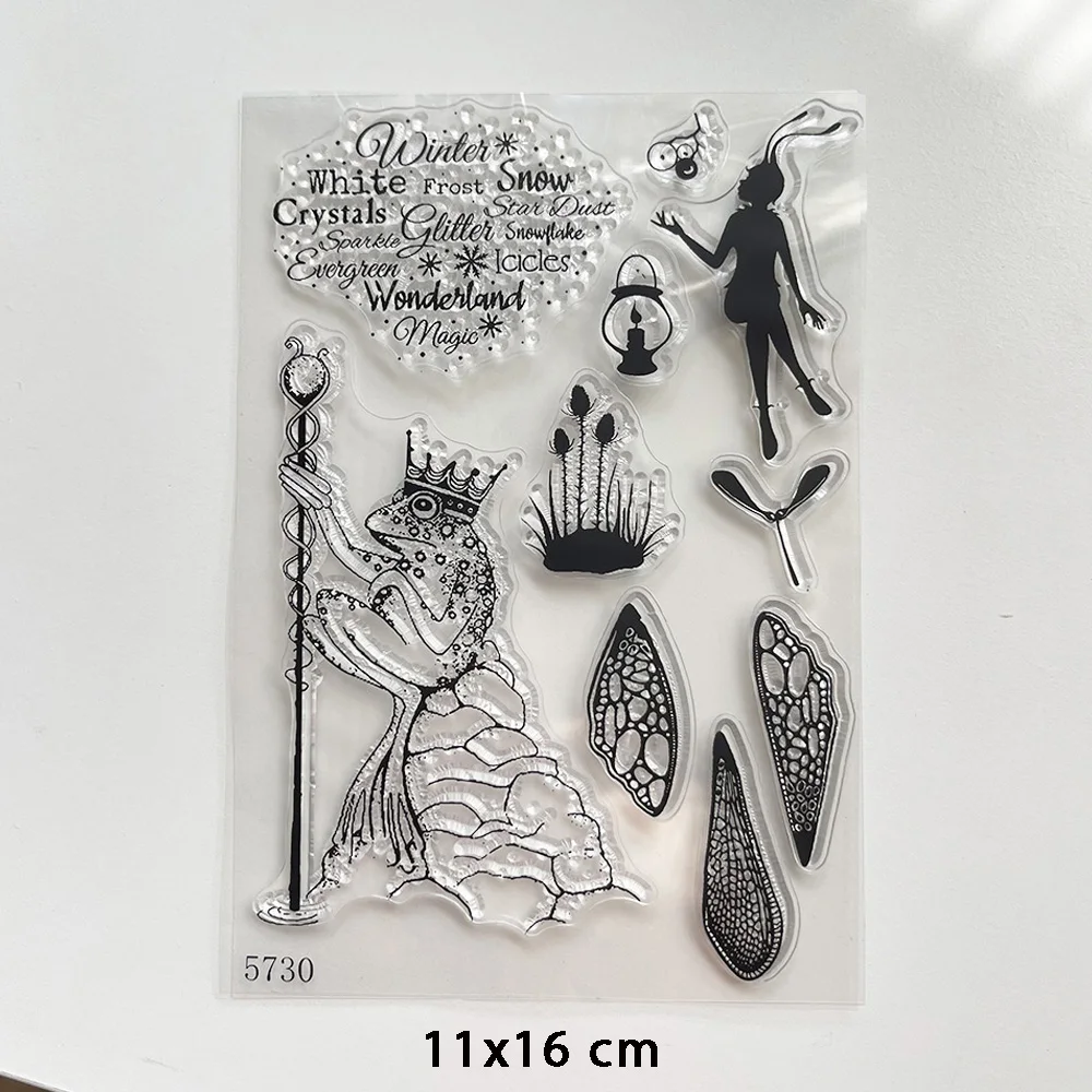 

Clear Silicone Stamps Frog and Butterfly Wings Stamp for Card Making Album Photo DIY Scrapbooking Decorative Craft Supplies