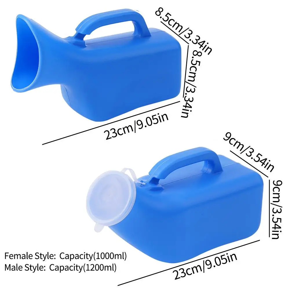 Male Urinal Urinals for Men 1000/1200/2000ml Thick Plastic Mens Bedpan Bottle with Lid-Spill Proof Urinary Bottle Male Urinal Pee