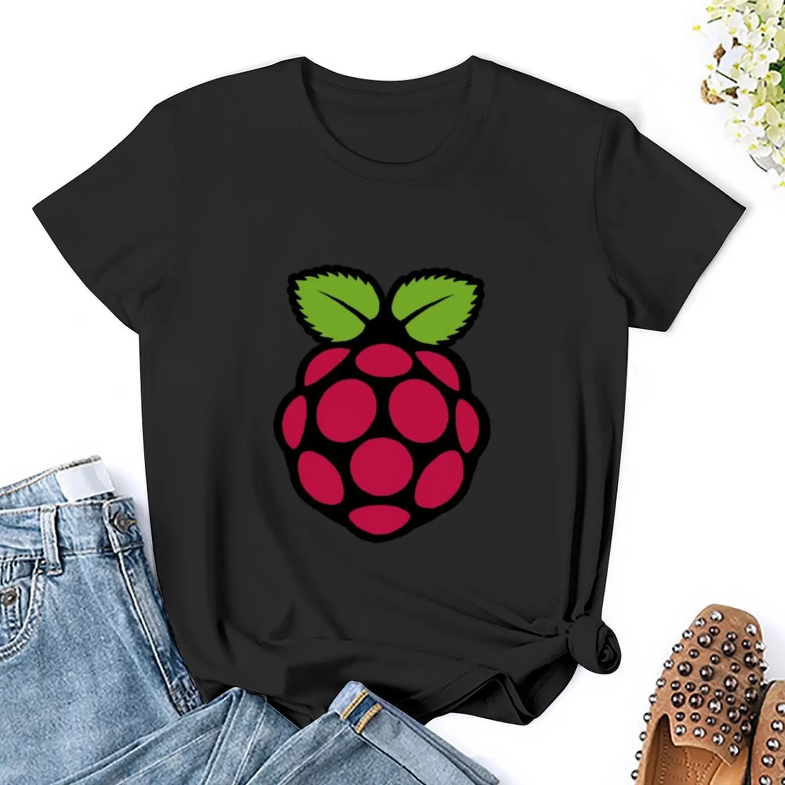 Maglietta raspberry pi maglietta con stampa animalier per ragazze maglietta per abbigliamento femminile per donna