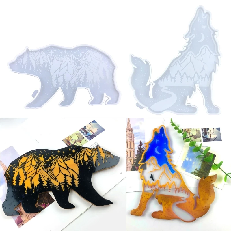 

R3MC Valentines Wolf Mold DIY Ornaments Pendant Epoxy Resin Crafting Mold