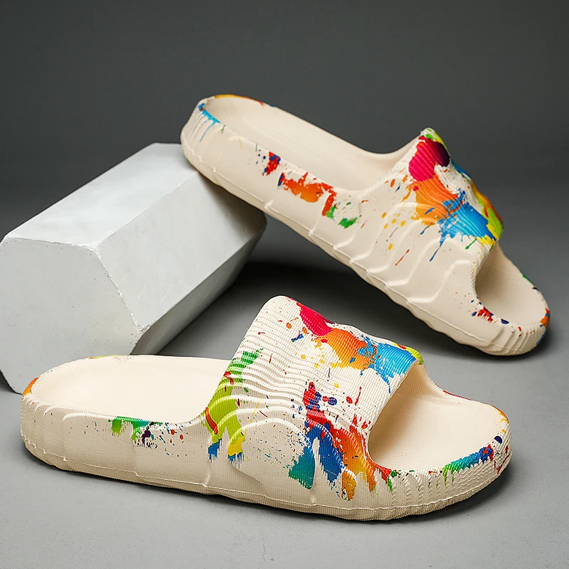 Soft Slippers Summer Slippers Anti Slip Sandals Men Shoes Summer Men Shoes Slippers Beach Outdoor EVA Non-Slip Slides Ladies Fashion Flats Flip Flops Casual Sandals Luxury Household