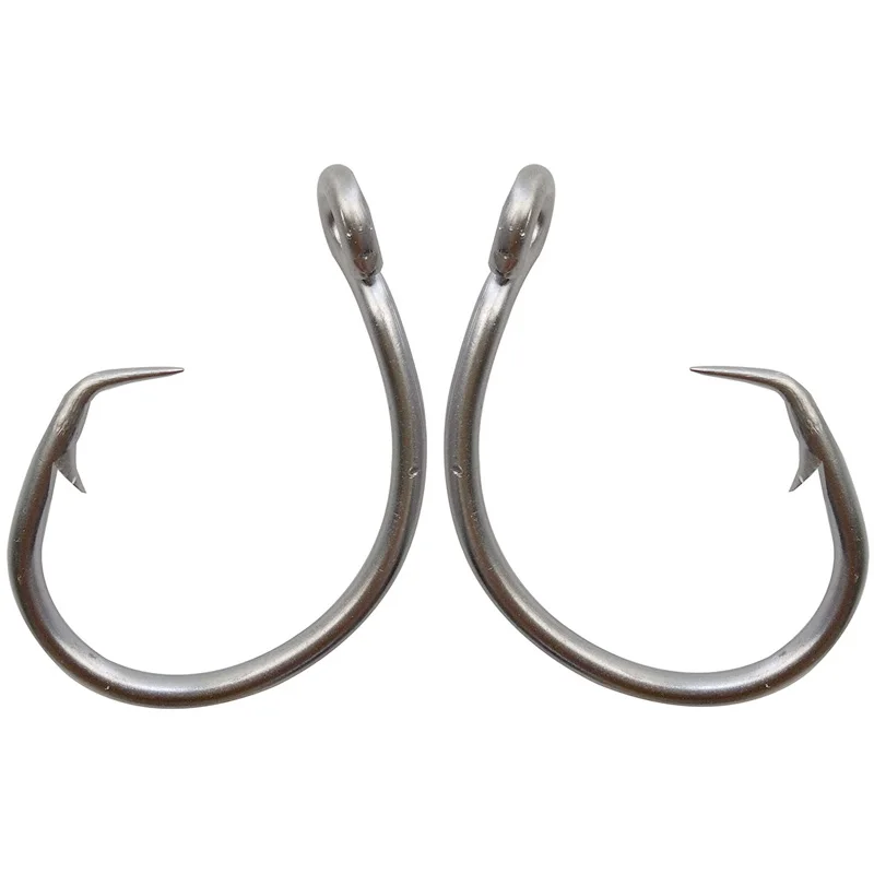 40pcs 39960 Stainless Steel Fishing Hooks White Thick Tuna Circle Bait  Fishing Hook Size 8/0 9/0 10/0 11/0 12/0 13/0 14/0 15/0