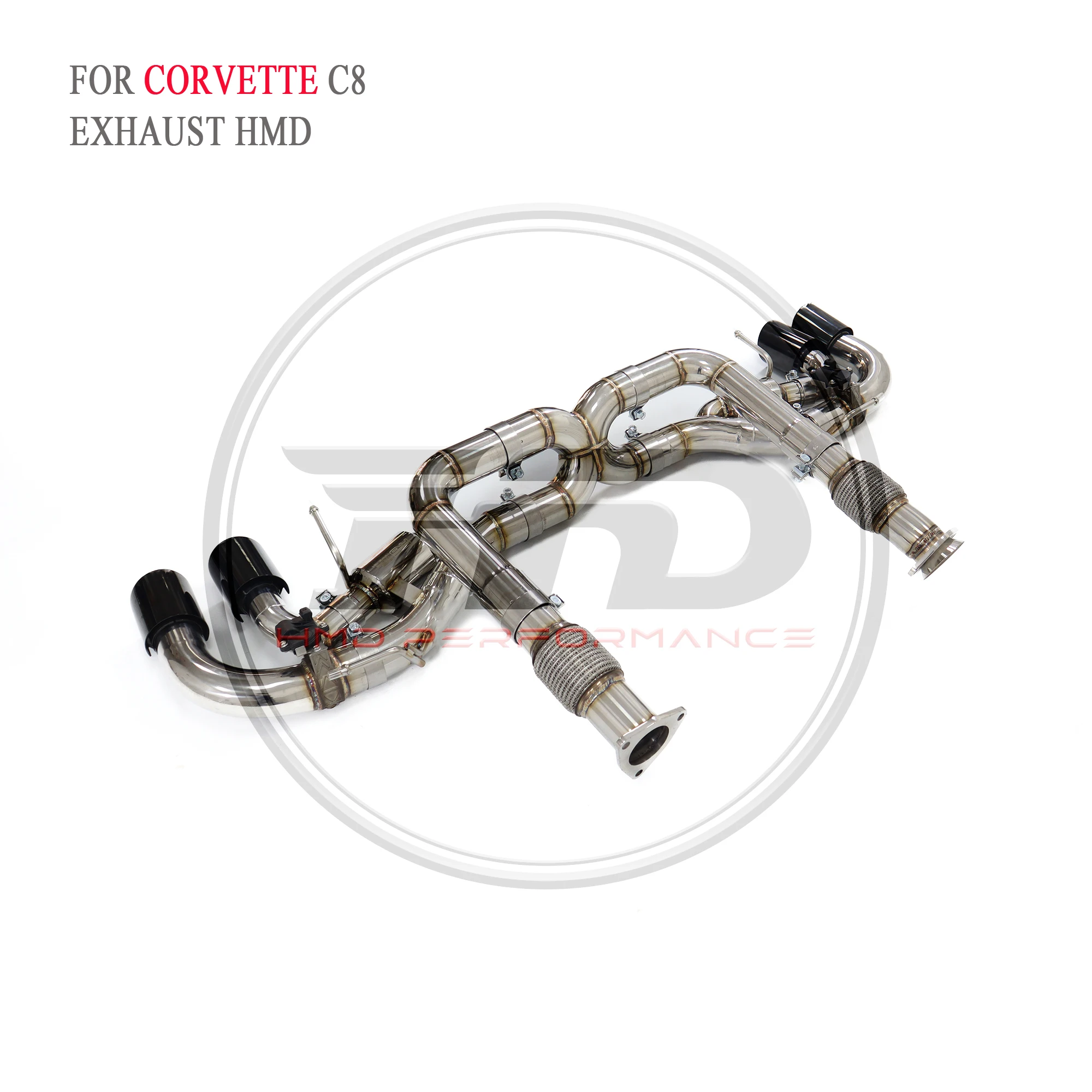 HMD Exhaust System For Corvette C8 Exhaust Catback Stainless Steel Material Bright Surface Valve Control