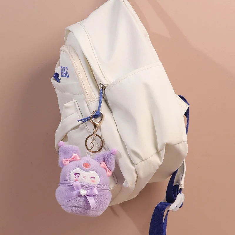 Sanrio Kuromi Cinnamoroll Wallet Hello Kitty My Melody Coin Purse Kawaii Pompom Purin Plush Bag Women Cute Girls Purse Children For Plush Coin Purse Fashion Handbag