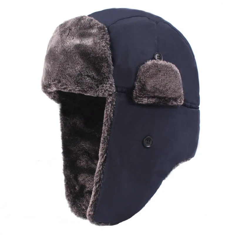 Gorro cálido de aviador con orejeras a prueba de viento para exteriores, gorro de bombardero para hombre y mujer, gorro de soldado ruso, gorro de esquí para nieve, gorro de Lei Feng