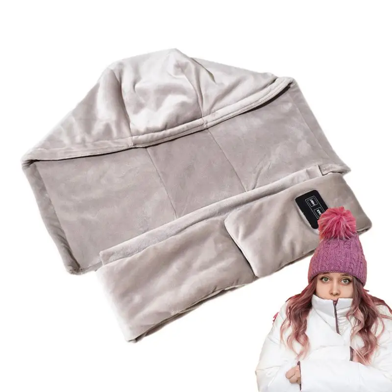 

Шарф с подогревом, зарядка через USB, с капюшоном, 3 уровня нагрева