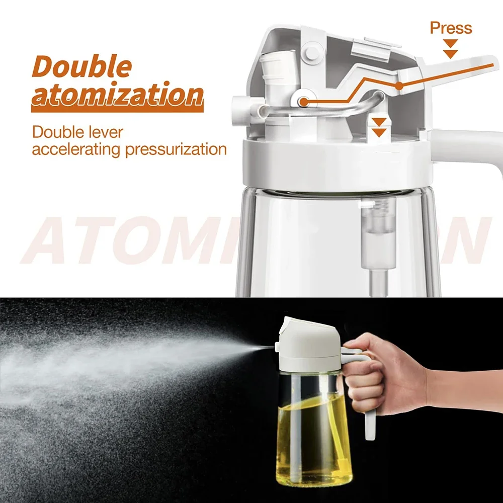 2 in 1 Glass Oil Sprayer & Dispenser Olive Oil Dispenser Bottle Kitchen Salad Olive Spray For Cooking BBQ Spray Bottle oil sprayer glass oil bottle syrup dispenser