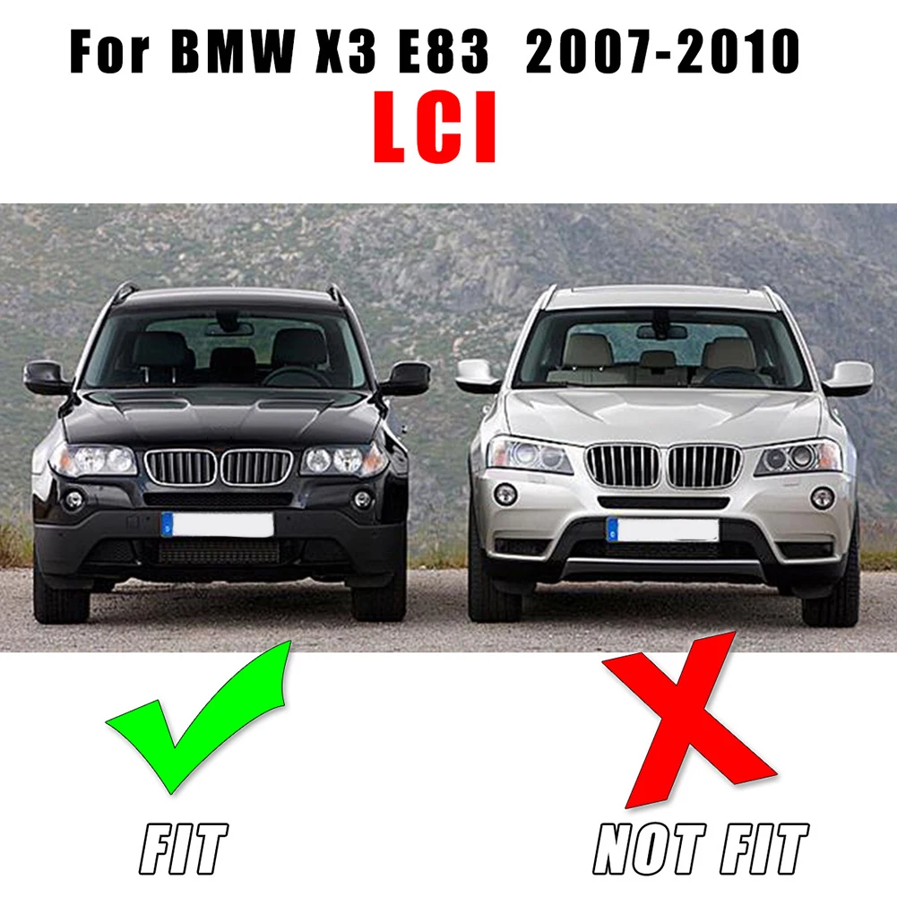 

Fog Lamp Cover Fog Light Cover Left + Right Plastic 1 Pair 51113423789 Accessories For BMW X3 E83 LCI 2007-2010