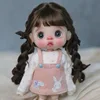 Doll Wig Bangs Ponytail Curly Soft Mohair Wig Suitable for Ob11, 1/12bjd, 1/8BJD Doll Wig Doll Accessories 6