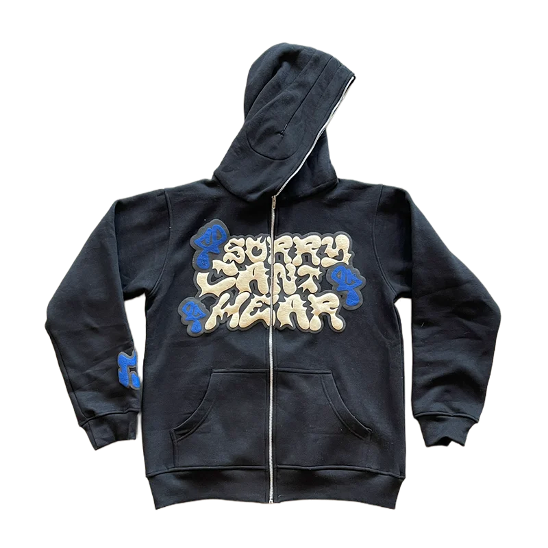 Zip Up Hoodie Sweatshirt Jacket Print Hoodies Harajuku Jacket Letter Print Coat Men Women Pink Zip Hooded Oversized Long-sleeved Zipper Top Casual