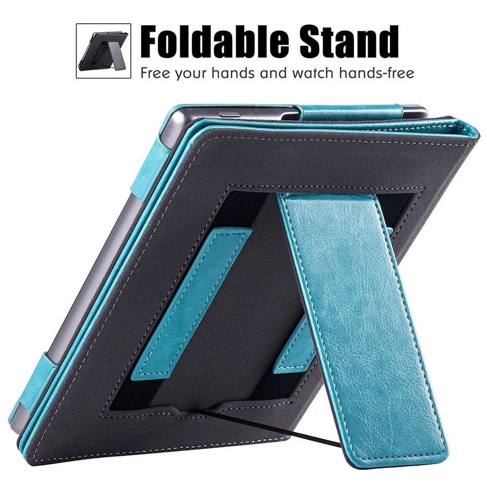 Étui Cuir PU Pour Kindle Oasis (9e Et 10e Gen.) – Fonction Réveil/veille Automatique – Noir