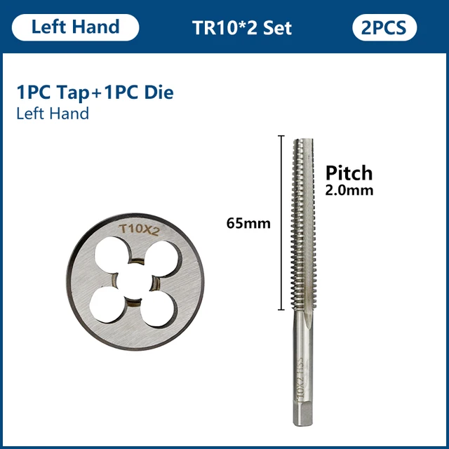 XCAN TR Tap Die Set Left Hand Thread Screw Tap and Die HSS Machine Plug
