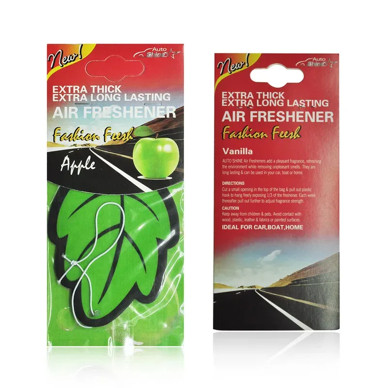 10/20PCS Car Air Freshener Natural Scented Tea Paper Auto Hanging Vanilla Perfume Fragrance Leaf Shape Car Accessories Interior