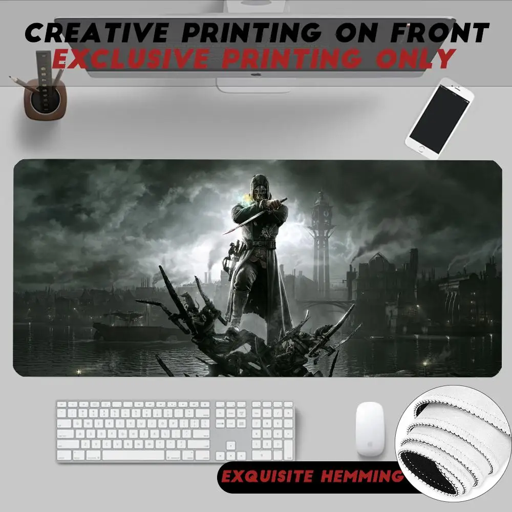 Cool Stealth Adventure Game Dishonored Mouse Pad Non-Slip Rubber Edge Locking Mousepads Game Play Mats For Notebook Pc Computer