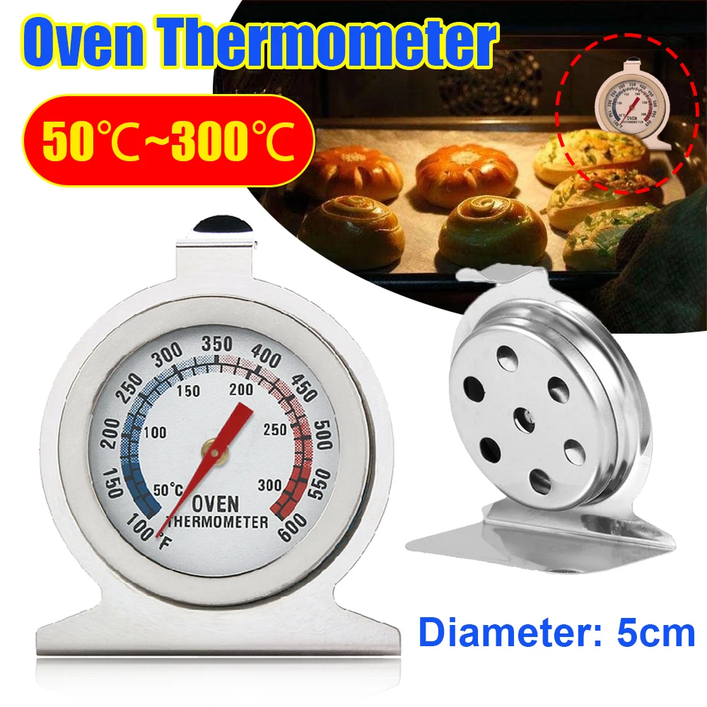 Oven Thermometer Stainless Steel Mini Dial Stand Up Temperature Gauge Food Meat Bread Household BBQ Thermometer Kitchen Tools