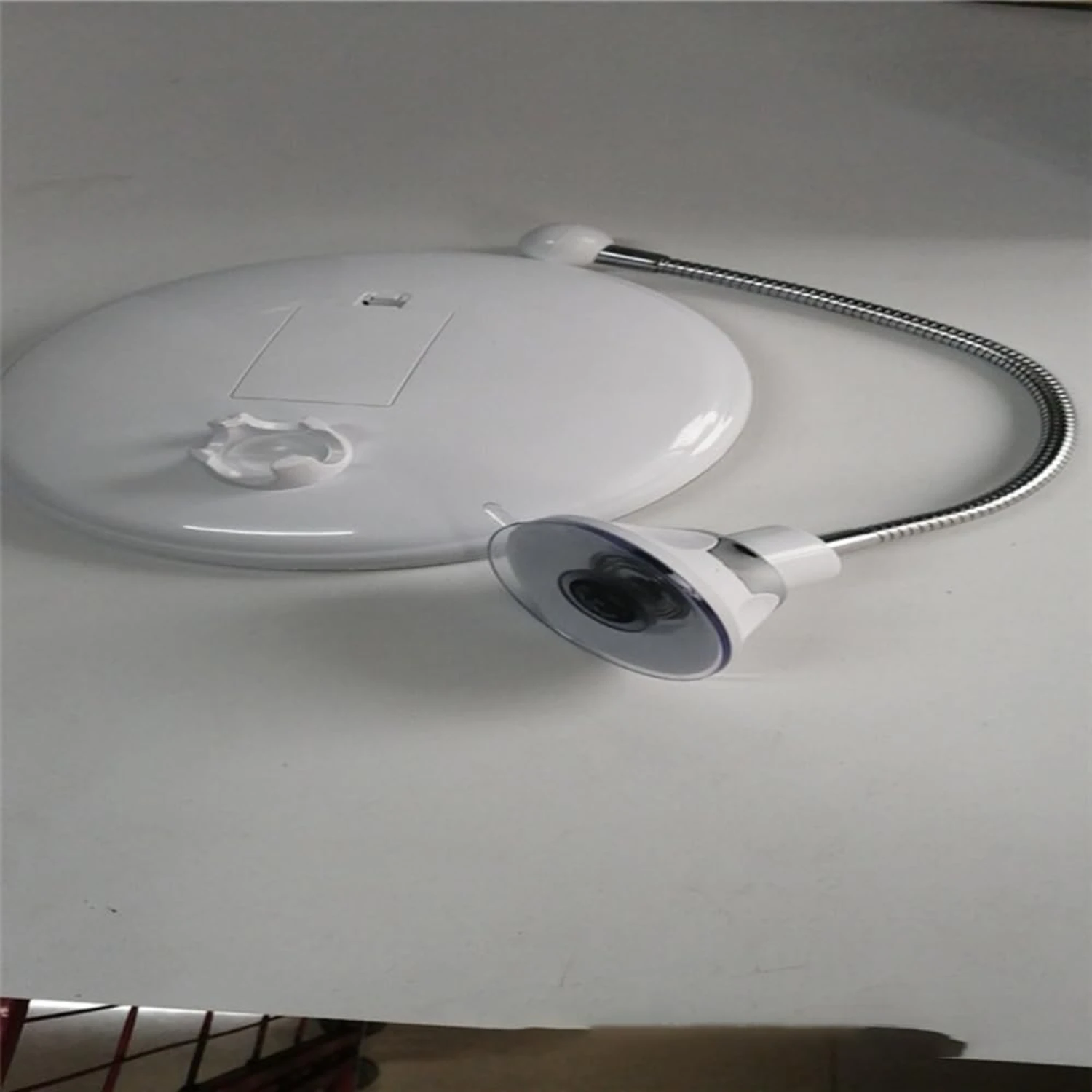 Flexible Wall Mounted LED Makeup Mirror with 10x Magnifying Suction Cup-360 Swivel, Diffused Light