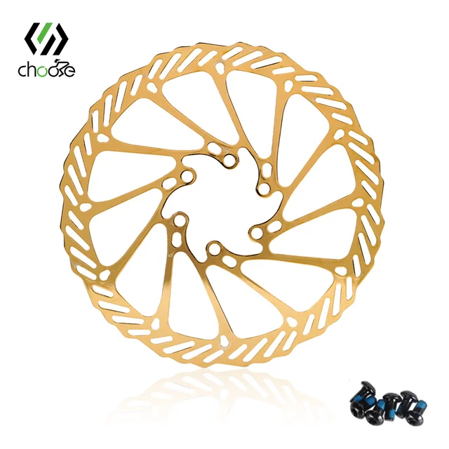 CHOOEE Bicycle Brake Rotors,Steel 160mm/180mm/203mm MTB Road Bike Disc Brake Rotor,For SHIMANO SRAM Centerline 160mm Gold