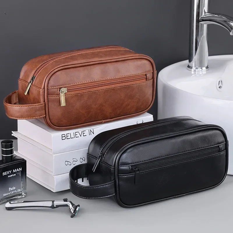 รูปสินค้า กระเป๋าเดินทางธุรกิจผู้ชาย หนังล้าง ความจุใหญ่ Multi Pocket