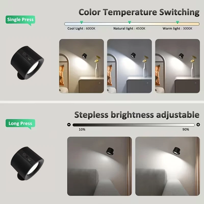 Rechargeable Double Head Wall Light 3