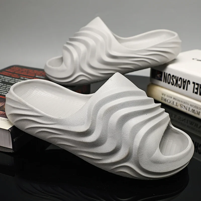 Halktofflor för män Halkfri tofflor för inomhus utomhus Mjukt skum med tjock sula_voghion.com