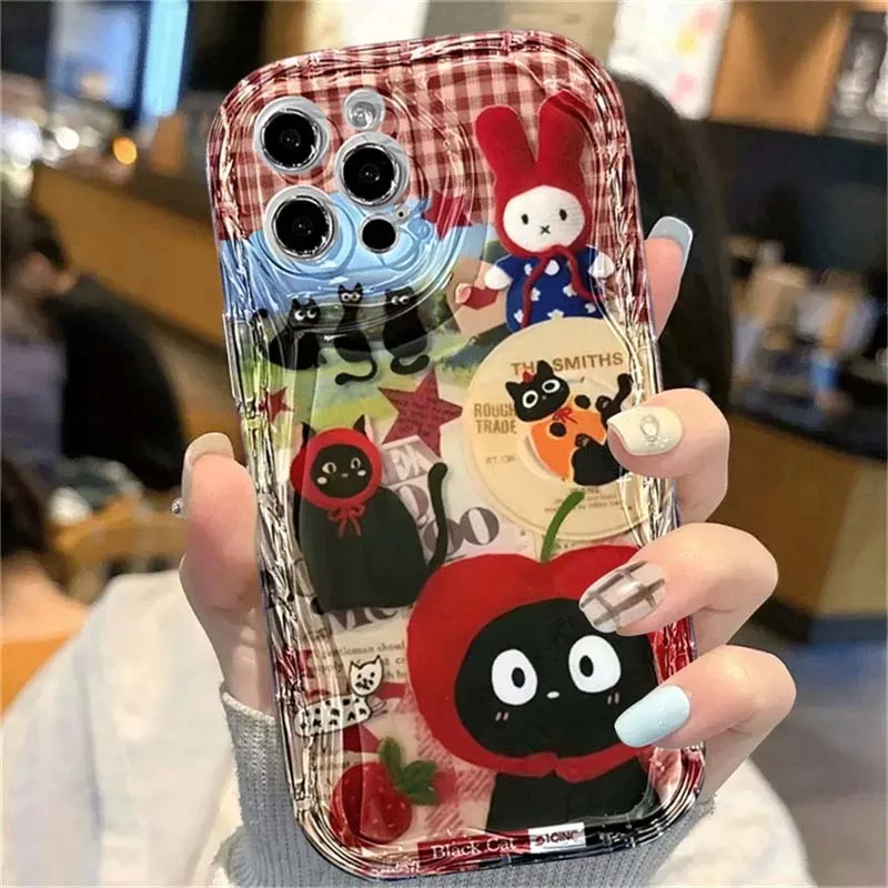 Black Cat Cartoon Design Phone Case