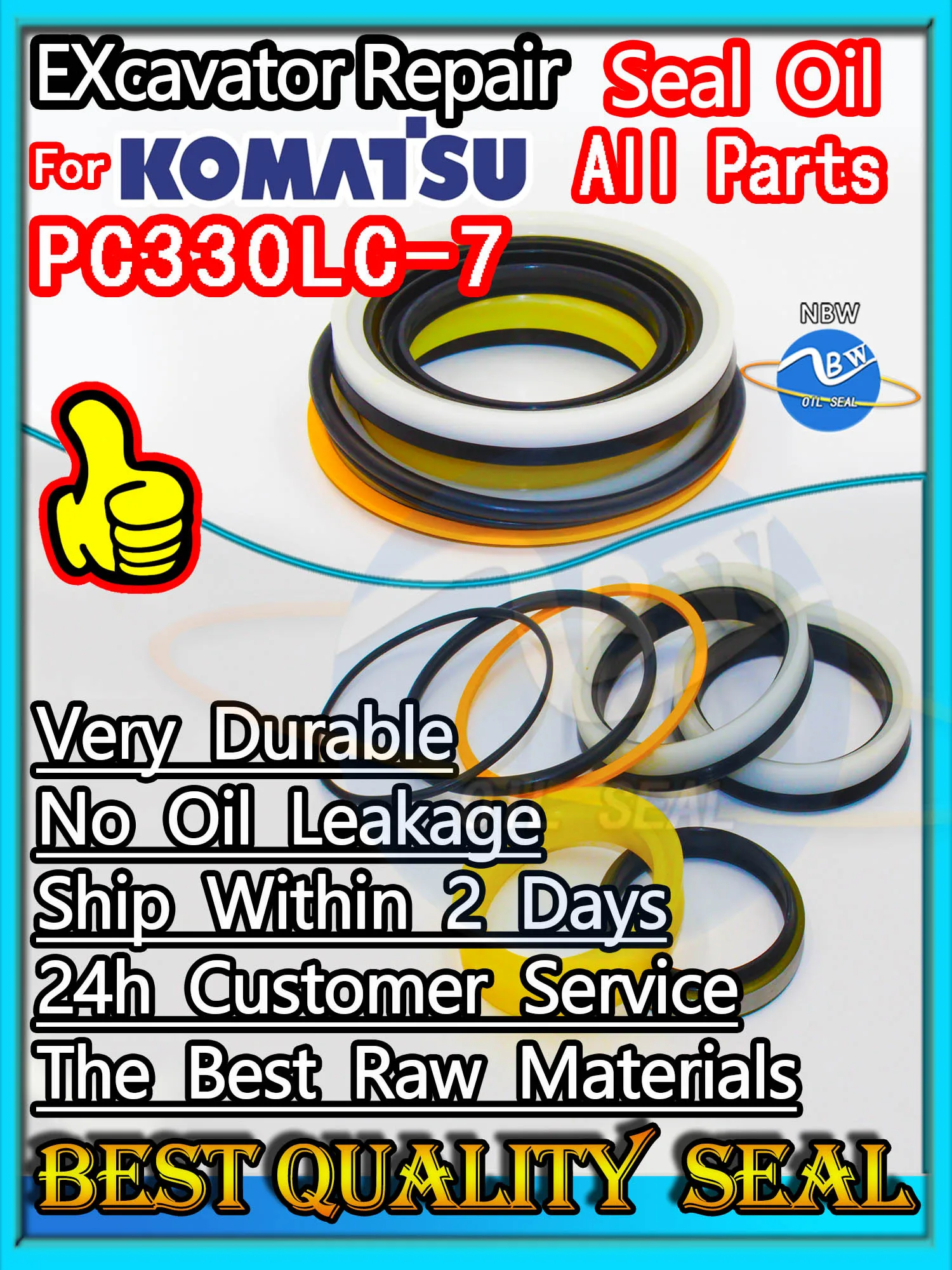 

For KOMATSU PC330LC-7 Seal Kit Excavator Repair Oil High Quality PC330LC 7 Bucket Hydraulic Pump Digger Clamshell Shovel Adjust