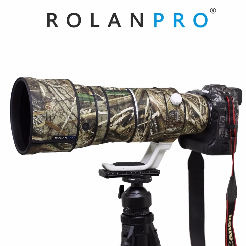 Rolanpro-cabolsa de Lente de Câmera Impermeável para Canon Camuflagem Capa de Chuva Manga Estojo Protetor Rf100300 mm F2.8l is Usm Rf100-300