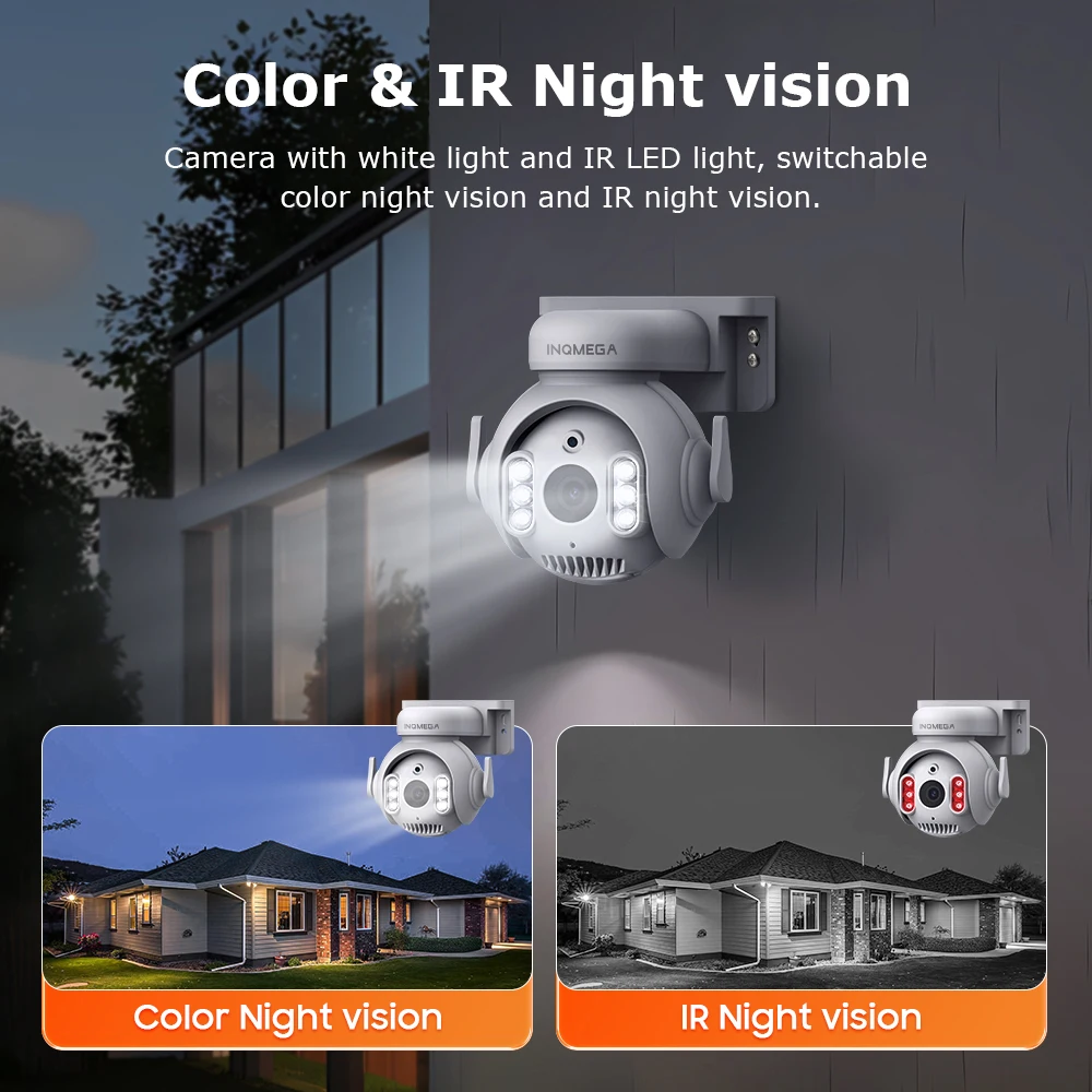 INQMEGA 5MP WIFI PTZ Security Camera TUYA Smart Surveillance Two-Way Audio Outdoor IP Camera H.265 Night Vision Alexa Google CAM images - 6