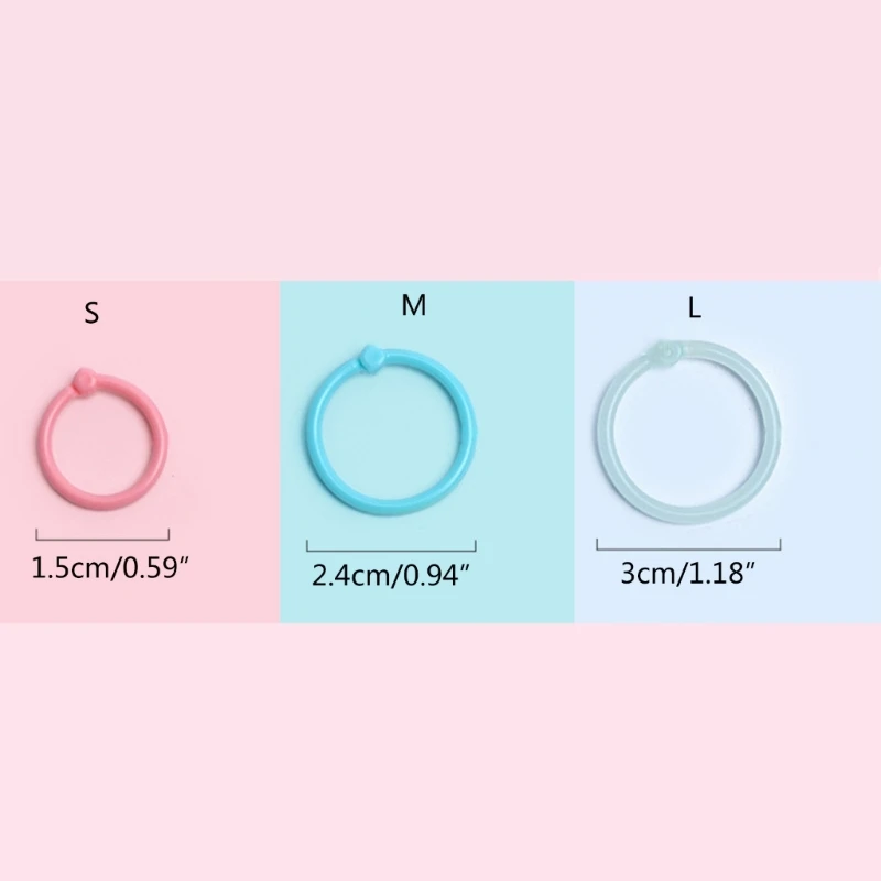 Loose Leaf Binder Rings Flexible Book Rings,Indexes Card Rings, Keyrings,Notebook Paper Rings for Office, School or Home