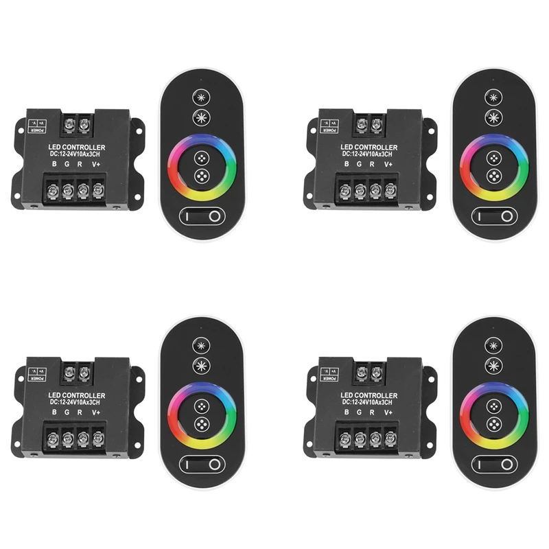 

4X 30A Contact RGB RF Remote Control DC 12V 24V 3Channelx10a 360W/720W Controller For LED Strip Light SMD 5050
