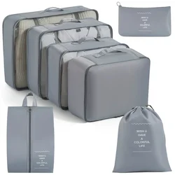 Ultimate Travel Organizer Set: Compact Packing Cubes & Portable Storage Bags (7PCS grey)