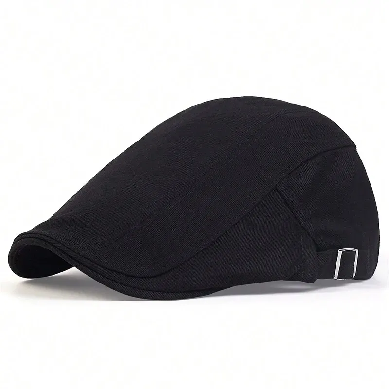 Newsboy Caps Men Light Board Solid Color Adjustable Flat Cap Hip Hop Berets Spring and Summer