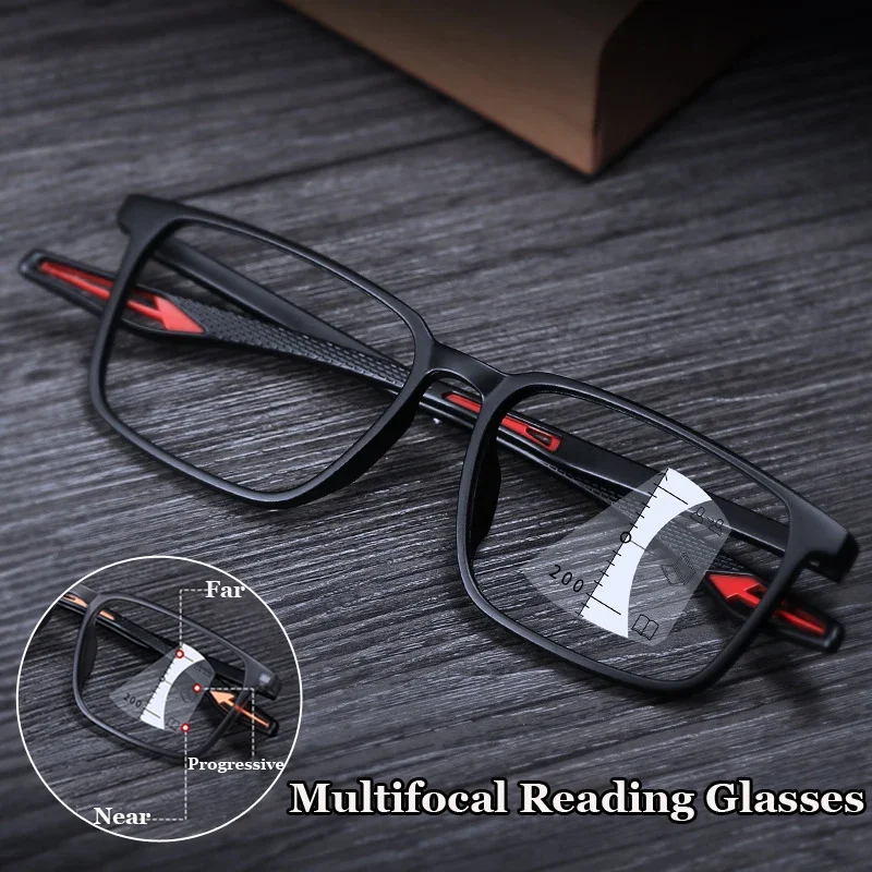 

Ultralight Multifocal Reading Glasses Anti-blue Light TR90 Sports Presbyopia Eyeglasses Men Women Progressive Near Far Eyewear