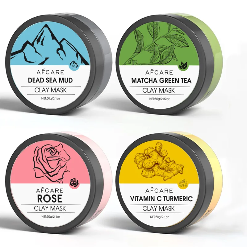 Deep Cleansing Clay Mask Set Vitamin C Turmeric Clay Mask Dead Sea Mud  Face Masks Skincare for Pores Moisturizing 320g