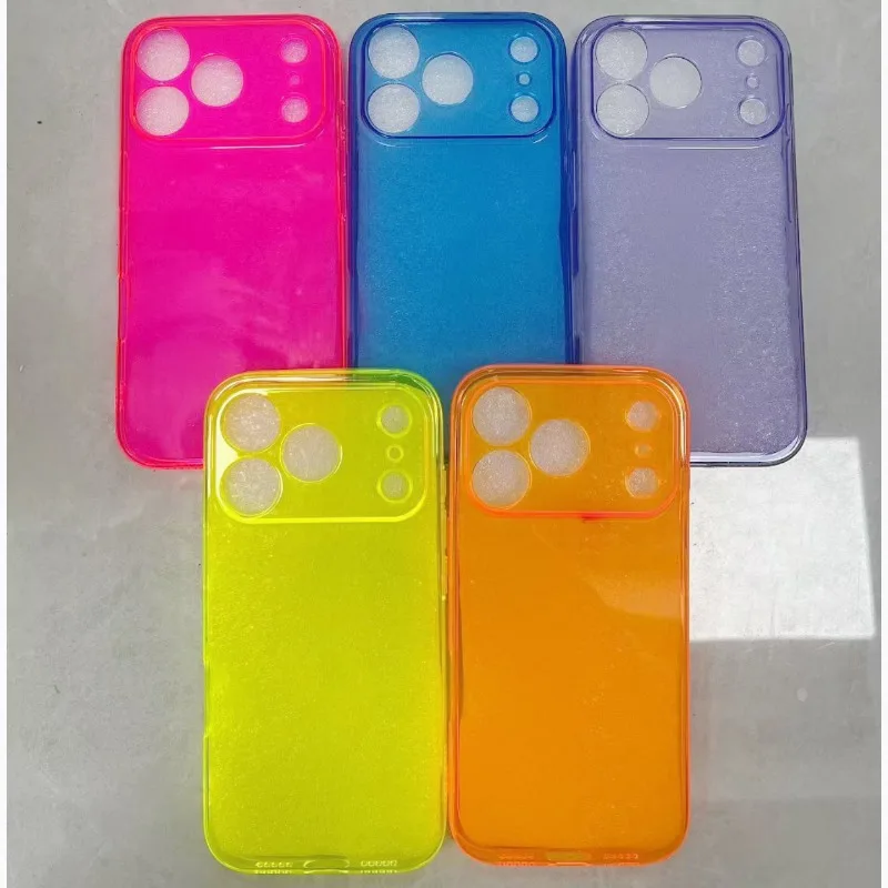 Vibrant Neon Fluorescent Shockproof TPU Case - Candy Color Soft Clear Cover