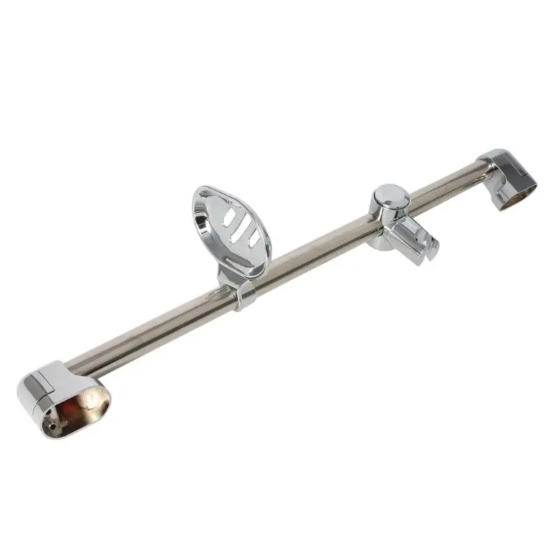 Shower Rod Holder Practical Shower for Head Holding Rod with Soap Box Adjustable Stainless Steel Lifting Rod Bathroom Supplies